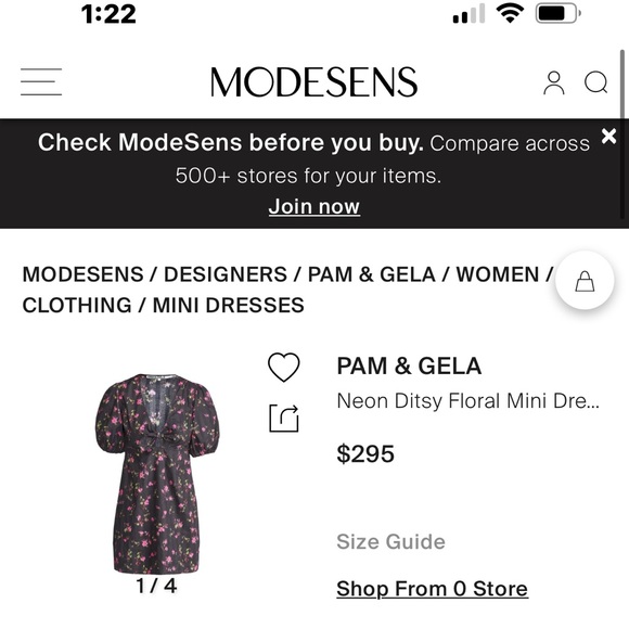 NWT Pam & Gela Neon ditsy floral dress - Picture 2 of 7